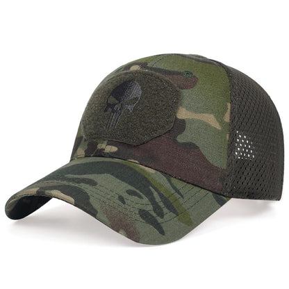 Unisex Skull Embroidered Baseball Cap Adjustable Breathable Sunscreen Hat For Outdoor  Casual Wear 10