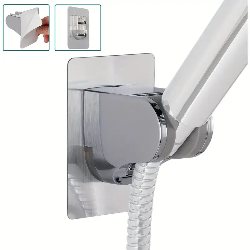 Adjustable Showerhead Holder, Self-Adhesive, No-Drill Wall Mount Bracket for Universal Household Showers