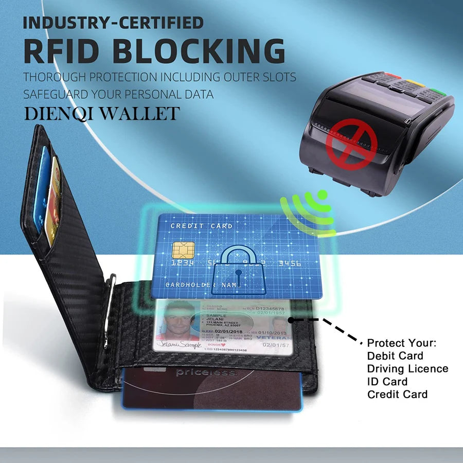 Slim Smart Wallet For Men RFID Blocking Bifold Leather Wallet With Card Holder  Money Clip 4