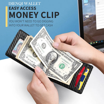 Slim Smart Wallet For Men RFID Blocking Bifold Leather Wallet With Card Holder  Money Clip 5