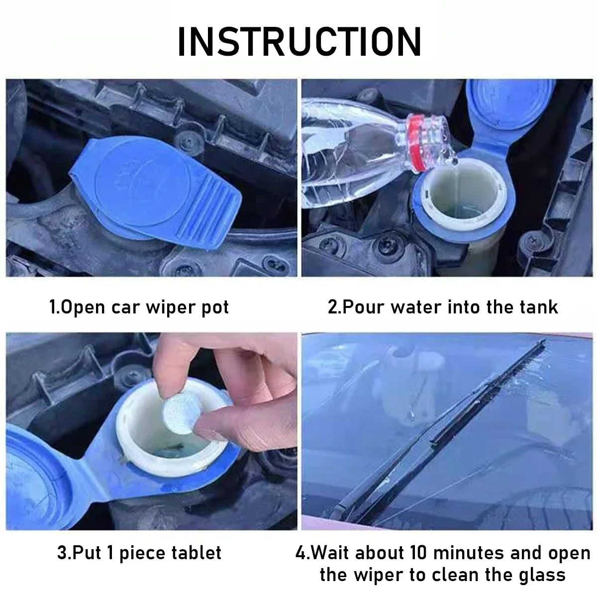 Effervescent Film Wiper Concentrate  Four Seasons Universal AntiFreeze Windshield Cleaner Zero Shel