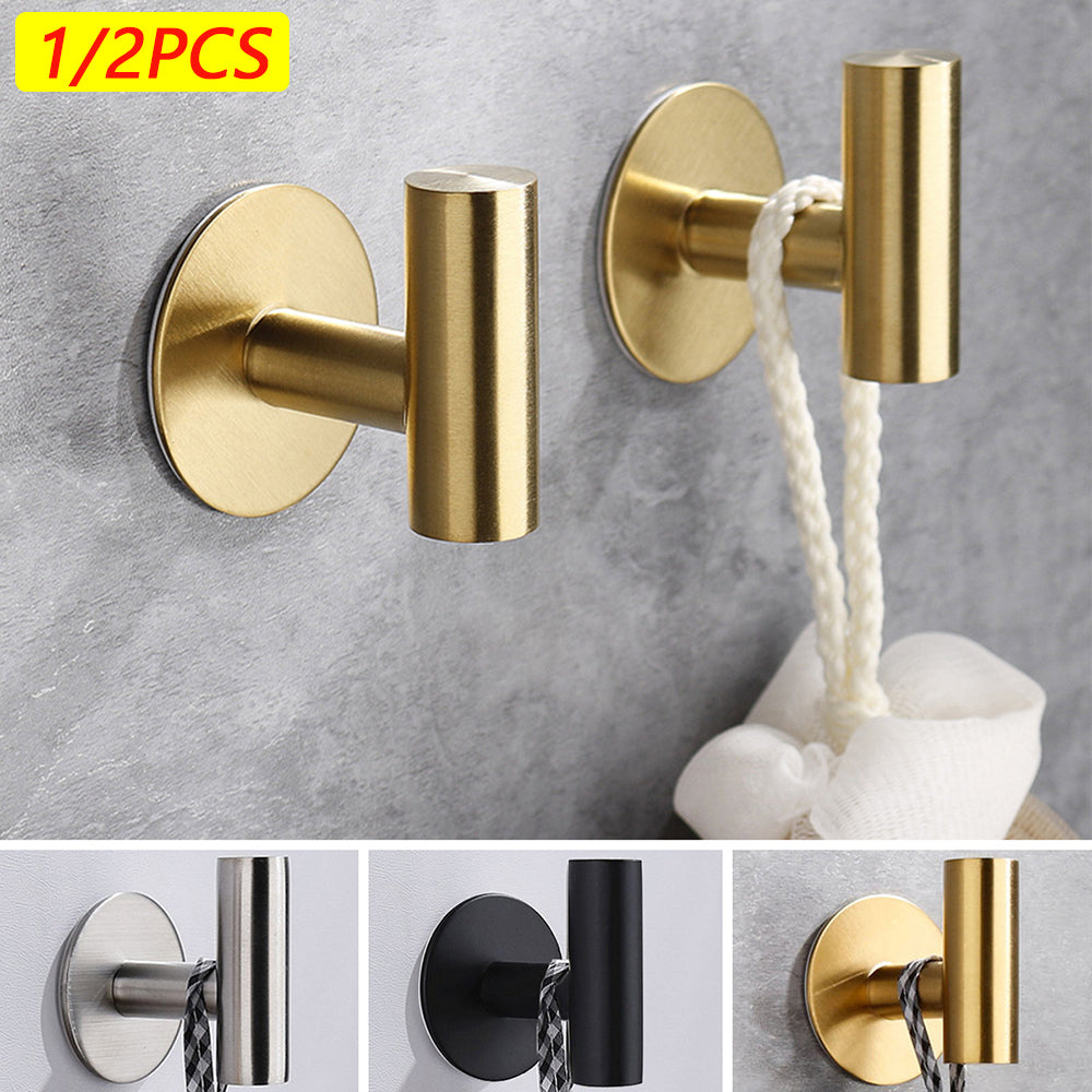 Stainless Steel Wall Hook Adhesive Robe Hooks For Towel Coat  Key Bathroom  Kitchen Storage Accesso 1