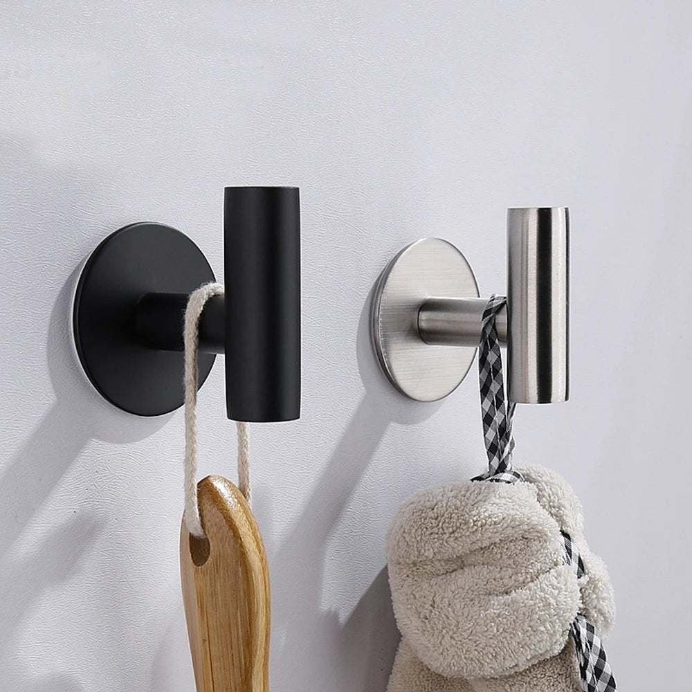 Stainless Steel Wall Hook Adhesive Robe Hooks For Towel Coat  Key Bathroom  Kitchen Storage Accesso 4