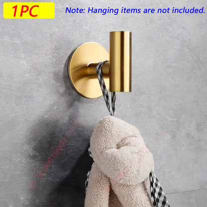 Stainless Steel Wall Hook Adhesive Robe Hooks For Towel Coat  Key Bathroom  Kitchen Storage Accesso 7