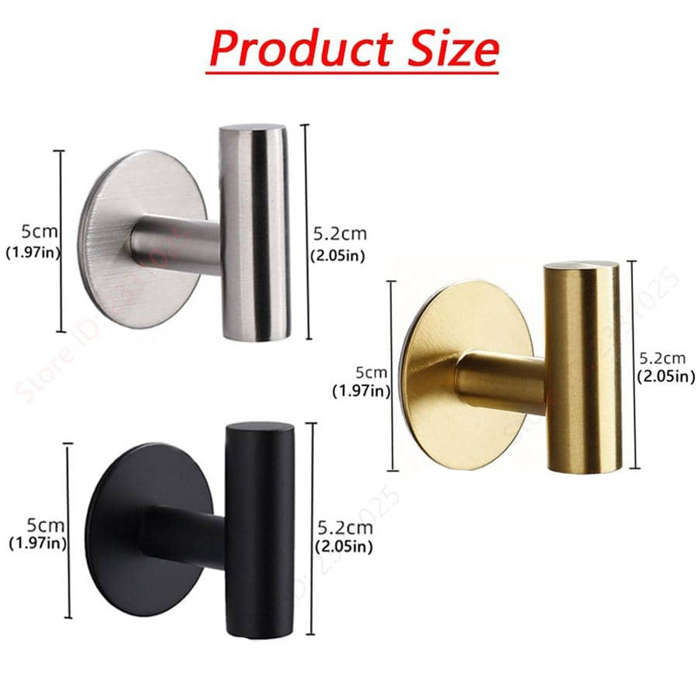 Stainless Steel Wall Hook Adhesive Robe Hooks For Towel Coat  Key Bathroom  Kitchen Storage Accesso 6