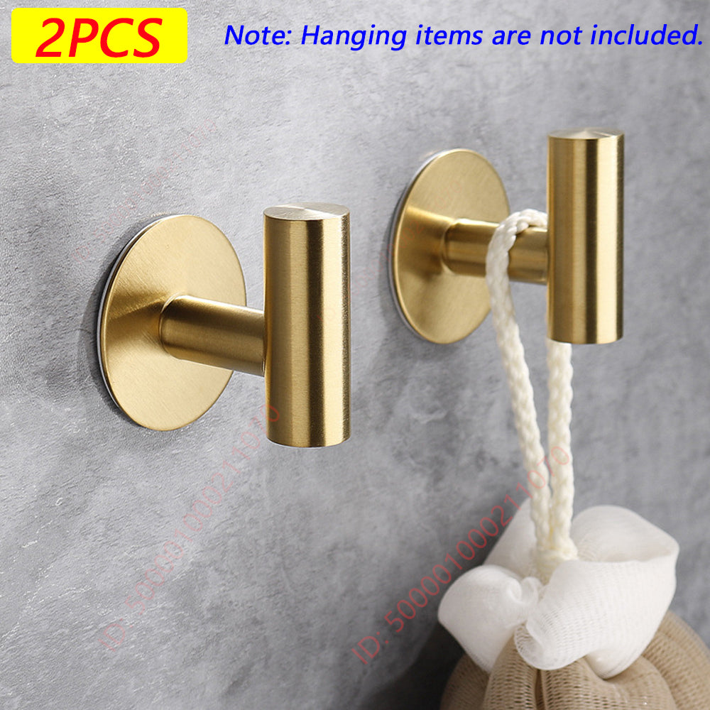 Stainless Steel Wall Hook Adhesive Robe Hooks For Towel Coat  Key Bathroom  Kitchen Storage Accesso 8