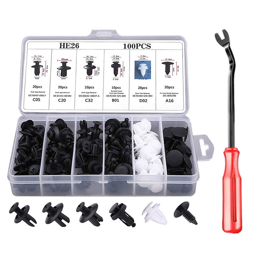 Auto Fastener Clip Kit Mixed Car Body Push Retainer Pins  Rivets For Door Trim Bumper And Panel Rep