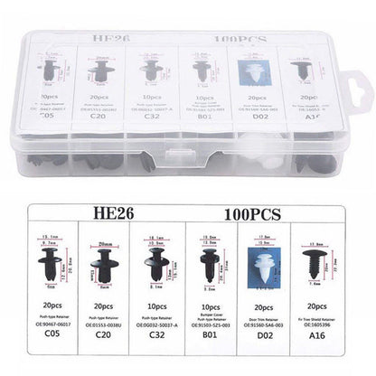 Auto Fastener Clip Kit Mixed Car Body Push Retainer Pins  Rivets For Door Trim Bumper And Panel Rep