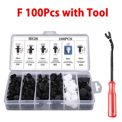 Auto Fastener Clip Kit Mixed Car Body Push Retainer Pins  Rivets For Door Trim Bumper And Panel Rep