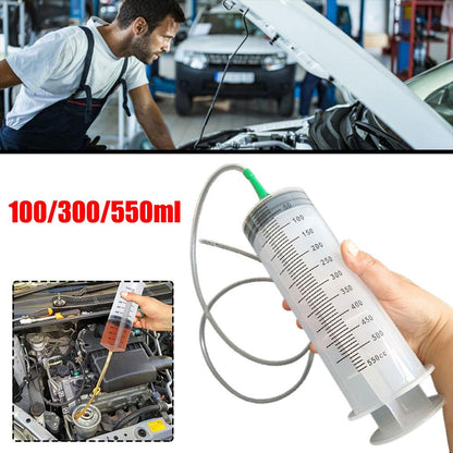 Large Capacity Oil Suction Syringe, Reusable Needle Barrel Pump with Scale for Vehicles & Machinery