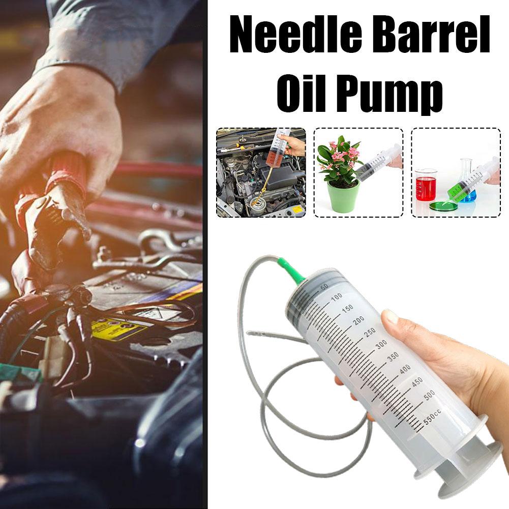 Large Capacity Oil Suction Syringe, Reusable Needle Barrel Pump with Scale for Vehicles & Machinery