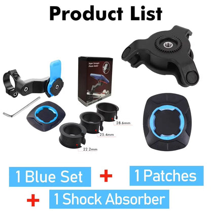 Motorcycle Bike Phone Holder 360 Rotatable  Detachable Quad Lock Stand For Bicycle Navigation And S