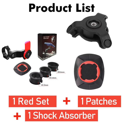 Motorcycle Bike Phone Holder 360 Rotatable  Detachable Quad Lock Stand For Bicycle Navigation And S