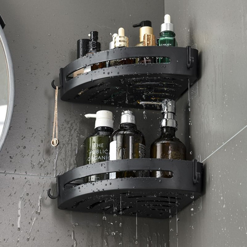 No Punching Required Bathroom Shampoo Holder Shower Caddy  Storage Shelf for Towels  Toiletries