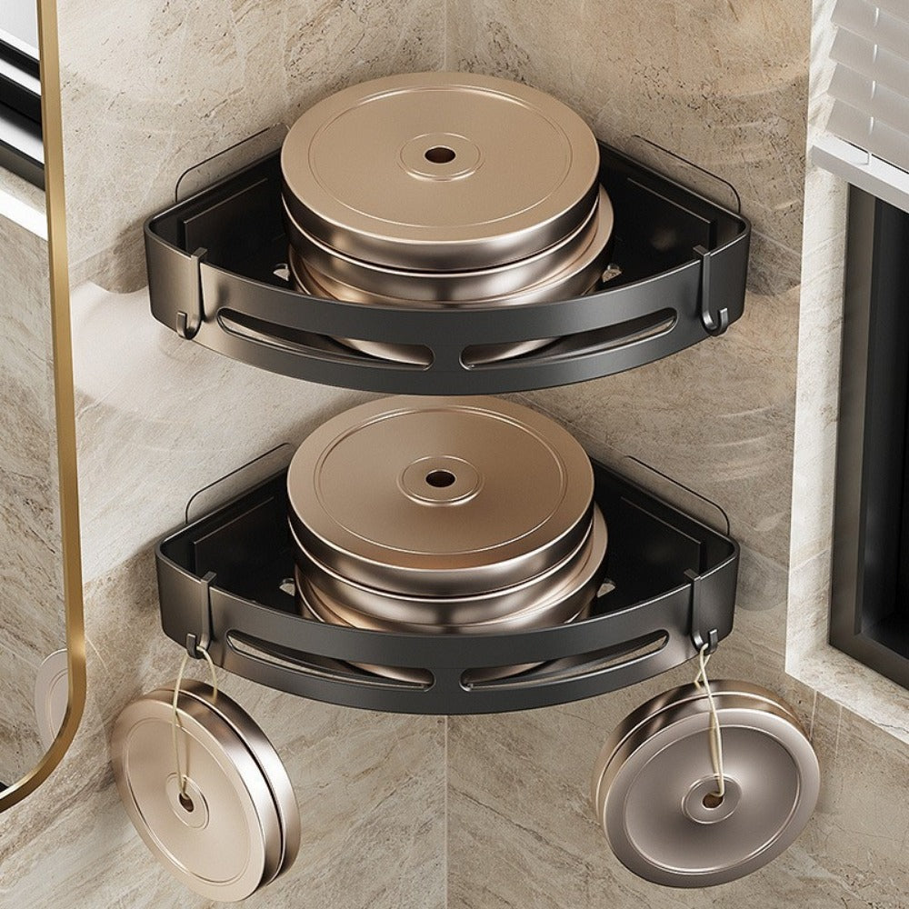 No Punching Required Bathroom Shampoo Holder Shower Caddy  Storage Shelf for Towels  Toiletries