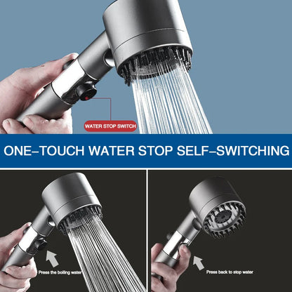 High Pressurized Filter Shower Head 3 Mode Adjustable Spray with Massage Brush  Rain Faucet