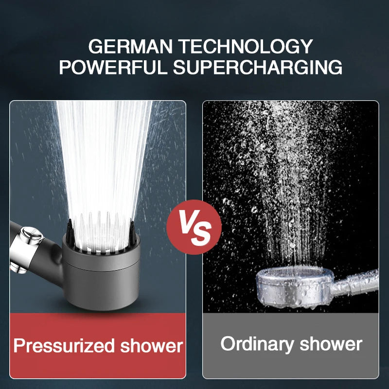 High Pressurized Filter Shower Head 3 Mode Adjustable Spray with Massage Brush  Rain Faucet
