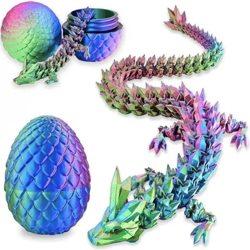 3D Printed Dragon Egg Full Articulated Dragon Model Movable Rotatable Desktop Ornament  Kid Toy 1