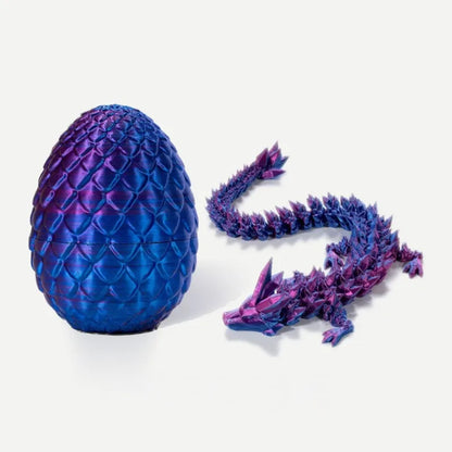 3D Printed Dragon Egg Full Articulated Dragon Model Movable Rotatable Desktop Ornament  Kid Toy 2