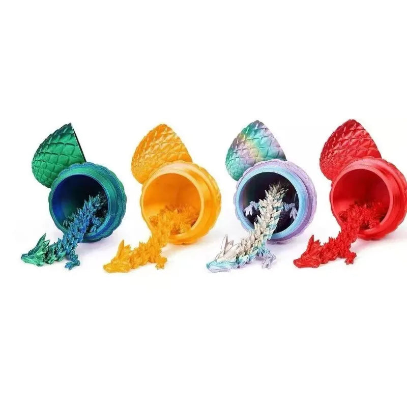 3D Printed Dragon Egg Full Articulated Dragon Model Movable Rotatable Desktop Ornament  Kid Toy 5