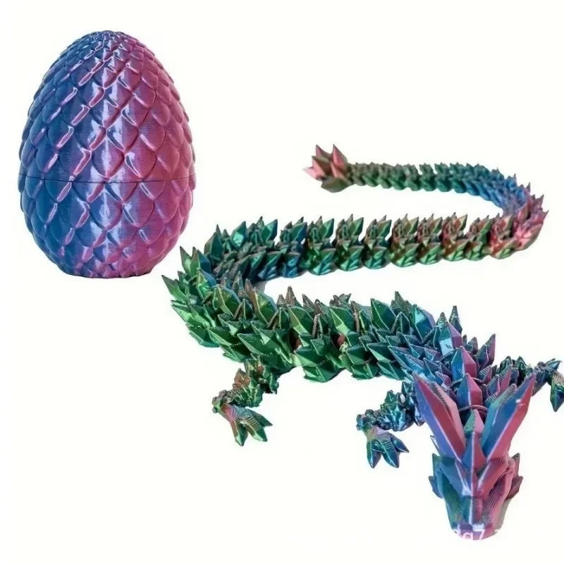3D Printed Dragon Egg Full Articulated Dragon Model Movable Rotatable Desktop Ornament  Kid Toy 8