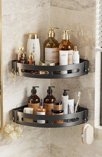 No Punching Required Bathroom Shampoo Holder Shower Caddy  Storage Shelf for Towels  Toiletries