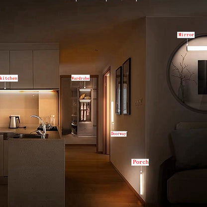 Wireless LED Motion Sensor Light Cabinet Wardrobe Lamp With Light Sensing Ideal For Stairs Kitchen  2