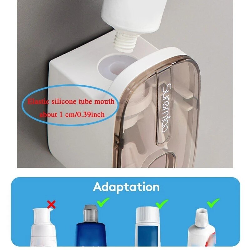 Smart Toothpaste Dispenser Wall Mount Hands Free Automatic Squeezer  Toothbrush Holder For Organize 2