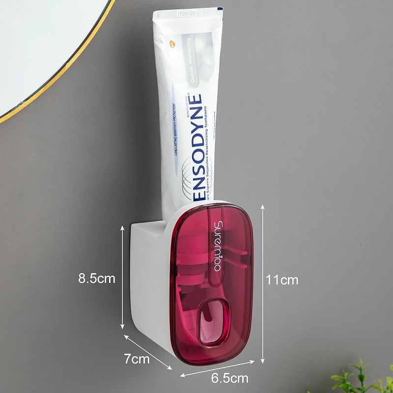 Smart Toothpaste Dispenser Wall Mount Hands Free Automatic Squeezer  Toothbrush Holder For Organize 6