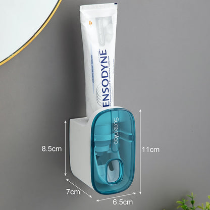 Smart Toothpaste Dispenser Wall Mount Hands Free Automatic Squeezer  Toothbrush Holder For Organize 7