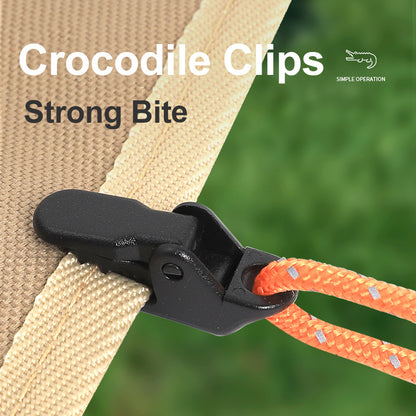 Heavy Duty Sturdy Tent Clips Anti Wind Tarpaulin Clips & Crocodile Clamp Hooks for Secure Outdoor Camping