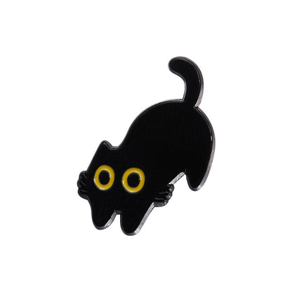Cute Tiny Black Cat Enamel Pin Cartoon Animal Brooch for Jewelry Jackets  Gift Giving