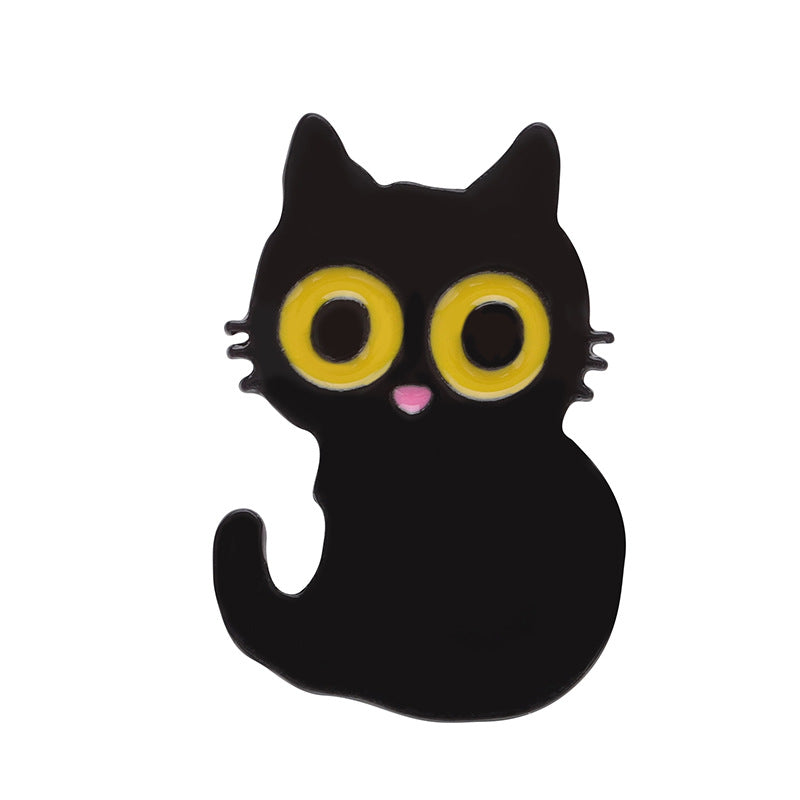 Cute Tiny Black Cat Enamel Pin Cartoon Animal Brooch for Jewelry Jackets  Gift Giving