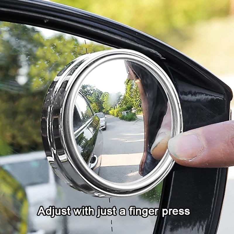 Car Blind Spot Mirror 360 Adjustable Convex Auxiliary Rearview Mirror with Wide Angle Frame for Ea