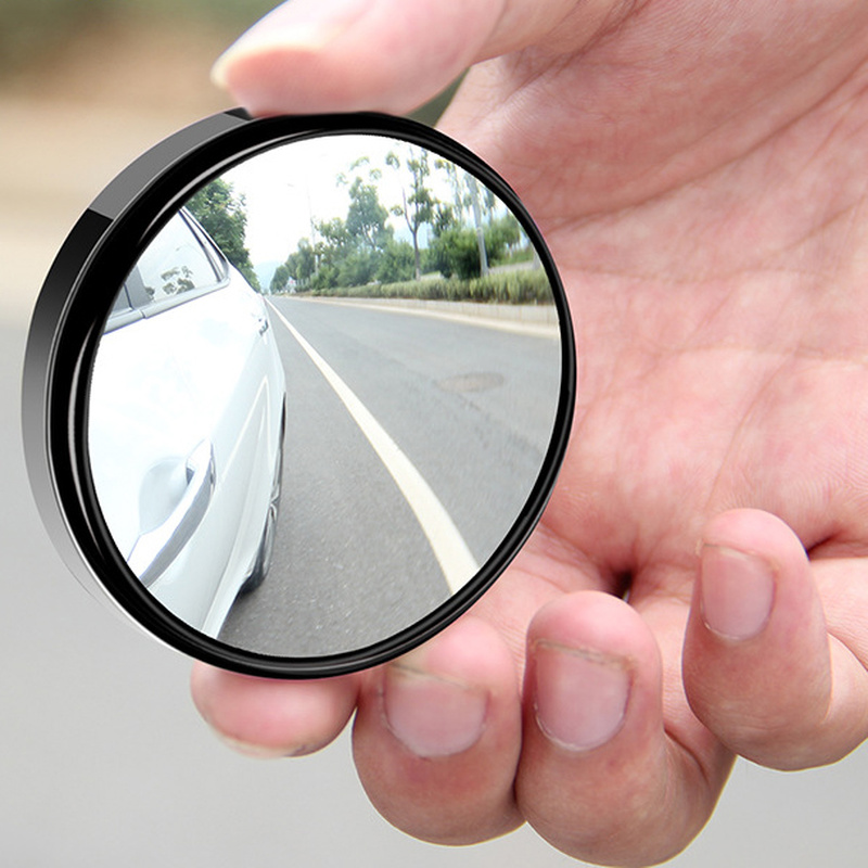 Car Blind Spot Mirror 360 Adjustable Convex Auxiliary Rearview Mirror with Wide Angle Frame for Ea