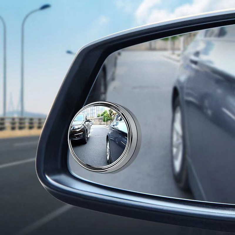 Car Blind Spot Mirror, 360° Adjustable Convex Auxiliary Rearview Mirror with Wide Angle Frame for Easy Reverse Parking