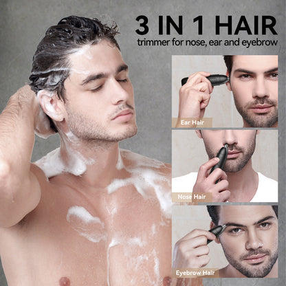 Rechargeable Nose Hair Trimmer For Men 360 Rotating Dual Blade Electric Shaver Painless  Safe For E 1