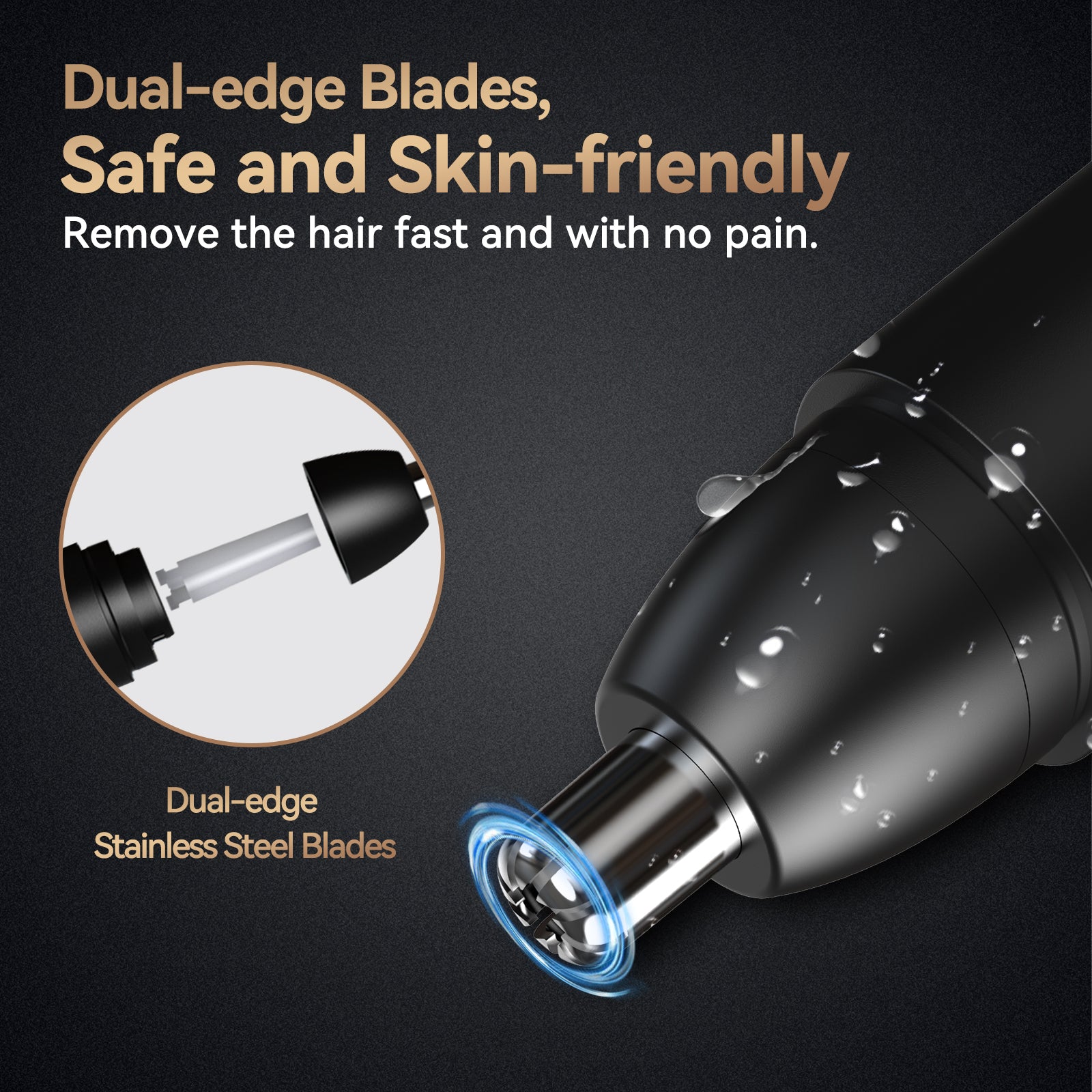 Rechargeable Nose Hair Trimmer For Men 360 Rotating Dual Blade Electric Shaver Painless  Safe For E 2
