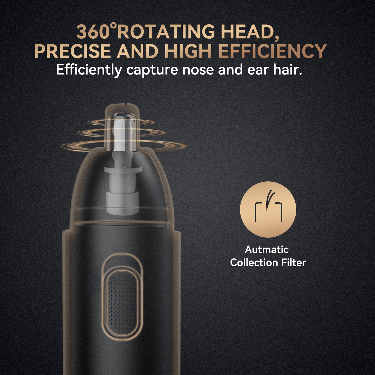 Rechargeable Nose Hair Trimmer For Men 360 Rotating Dual Blade Electric Shaver Painless  Safe For E 3