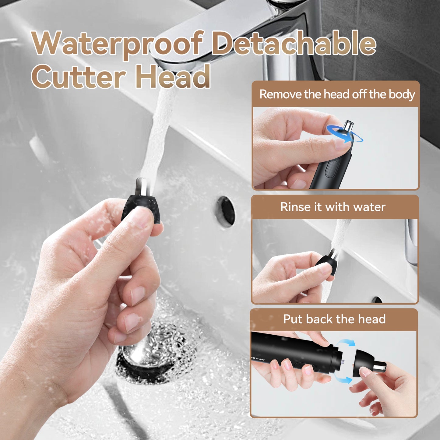 Rechargeable Nose Hair Trimmer For Men 360 Rotating Dual Blade Electric Shaver Painless  Safe For E 4