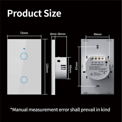 Smart Wall Switch WiFi Enabled No Neutral Wire Required RF433 Touch Sensor Voice Control Via Alexa  4
