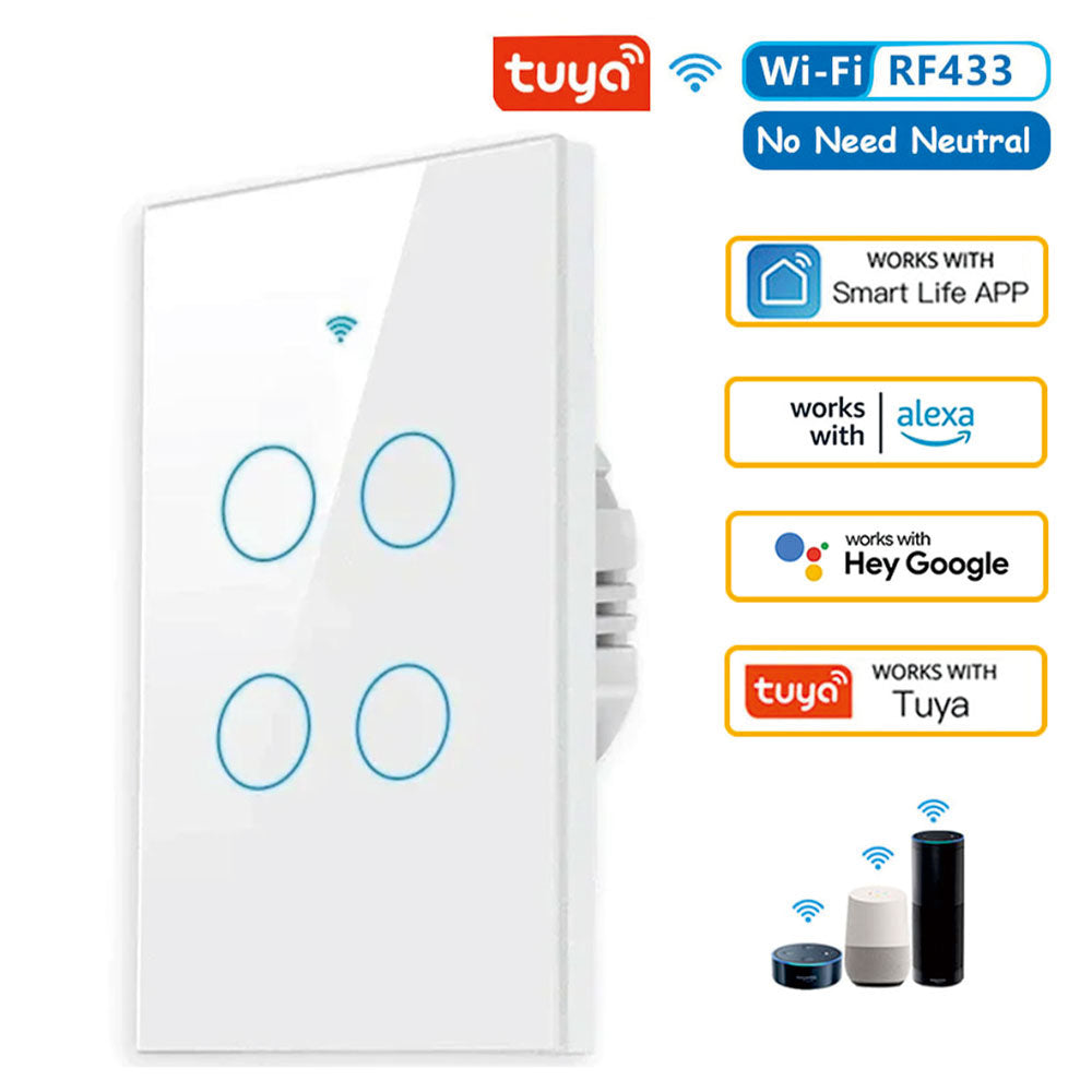 Smart Wall Switch WiFi Enabled No Neutral Wire Required RF433 Touch Sensor Voice Control Via Alexa  11