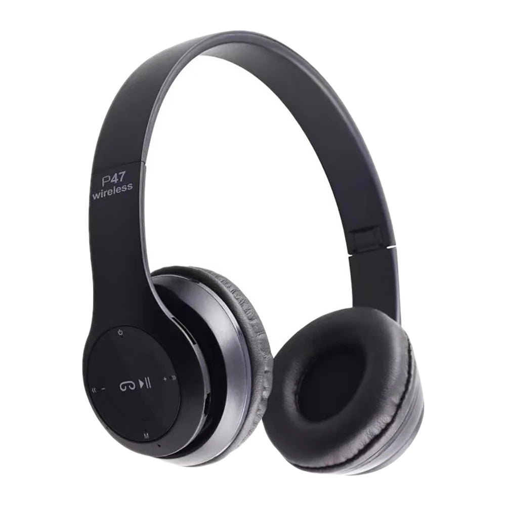 P47 Wireless Bluetooth Headset Stereo Folding OverEar Headphones For Sports Gaming  Phone 4