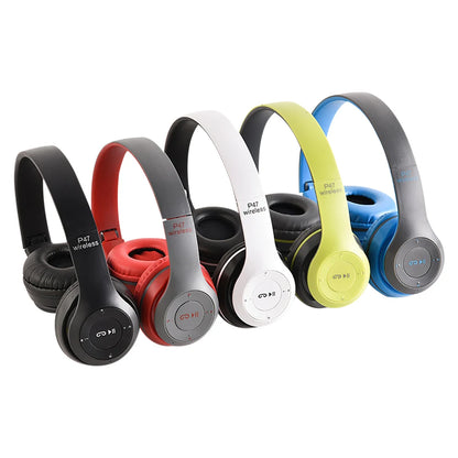 P47 Wireless Bluetooth Headset Stereo Folding OverEar Headphones For Sports Gaming  Phone 5