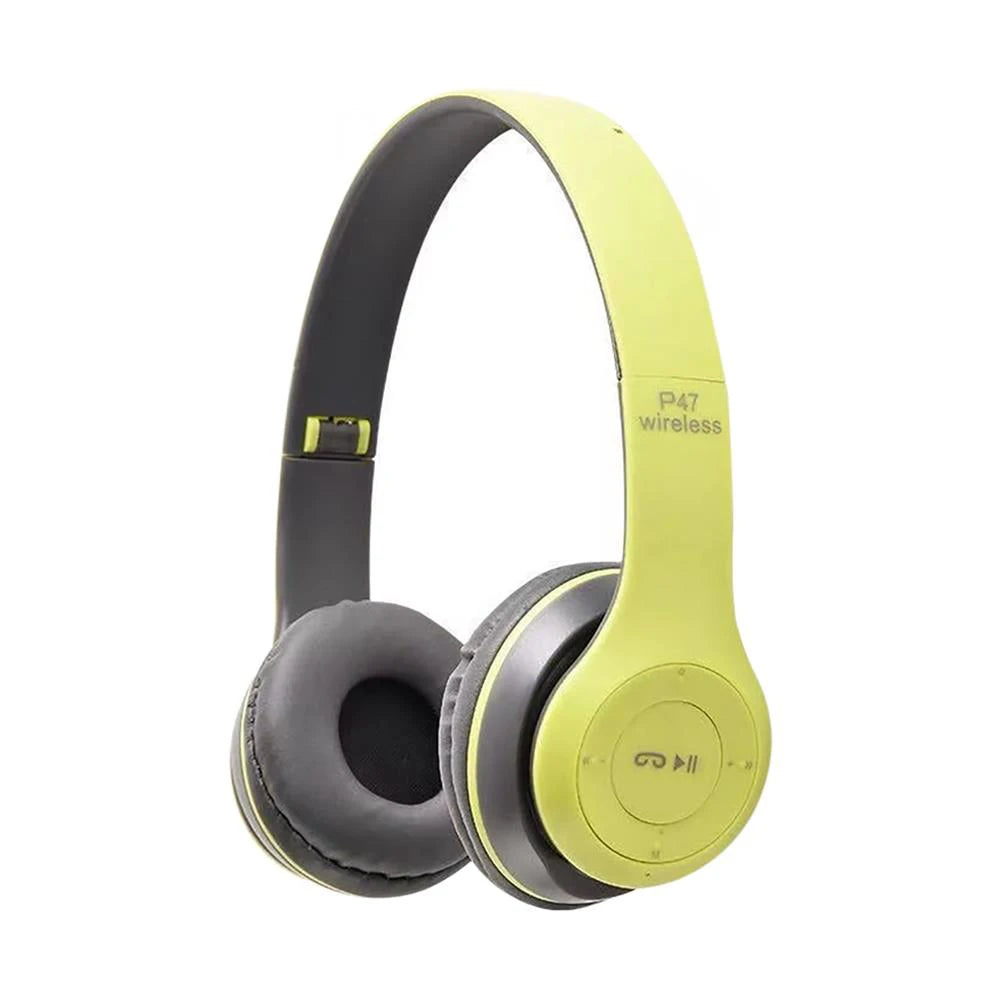 P47 Wireless Bluetooth Headset Stereo Folding OverEar Headphones For Sports Gaming  Phone 8
