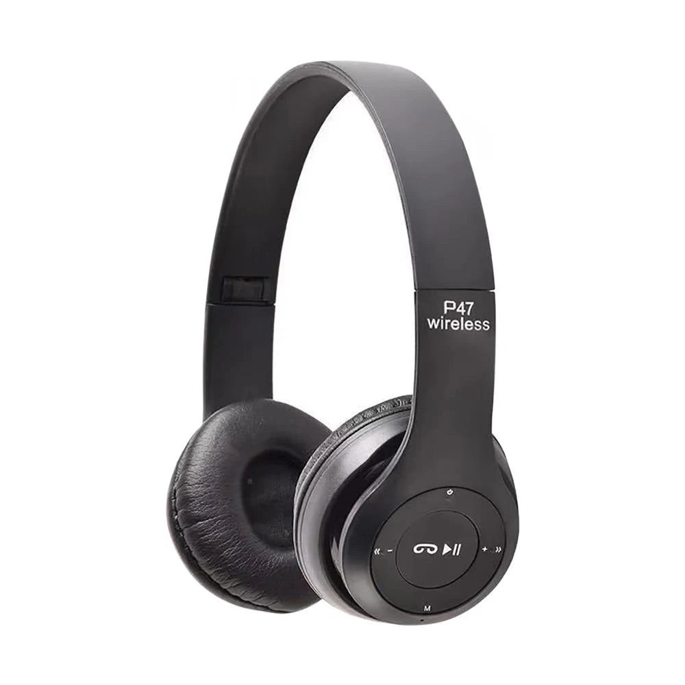 P47 Wireless Bluetooth Headset Stereo Folding OverEar Headphones For Sports Gaming  Phone 10