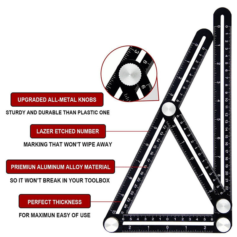 Heavy Duty Aluminum Folding Ruler Precision DIY Positioning Tool For Carpentry Punching  Constructi 1