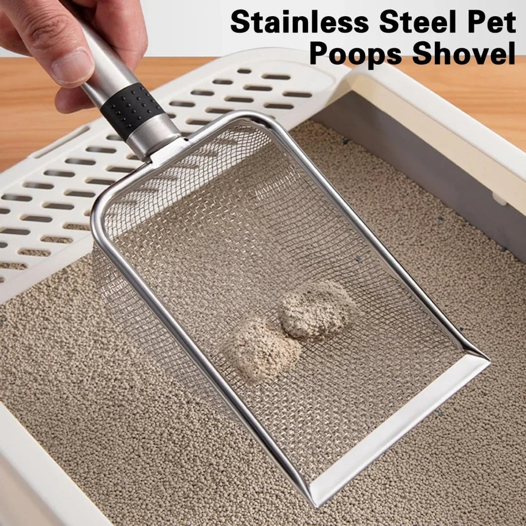 Stainless Steel Cat Litter Scoop Durable Rust Resistant  Easy Clean With Ergonomic Handle For Quick 1