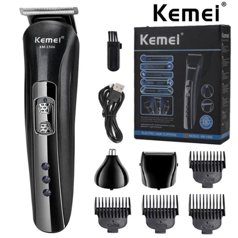Professional 3-in-1 Electric Shaver & Hair Trimmer – USB Rechargeable for Smooth Shaving