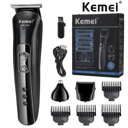 Professional 3-in-1 Electric Shaver & Hair Trimmer – USB Rechargeable for Smooth Shaving